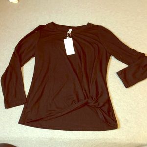 Leo Rosi black twist front shirt